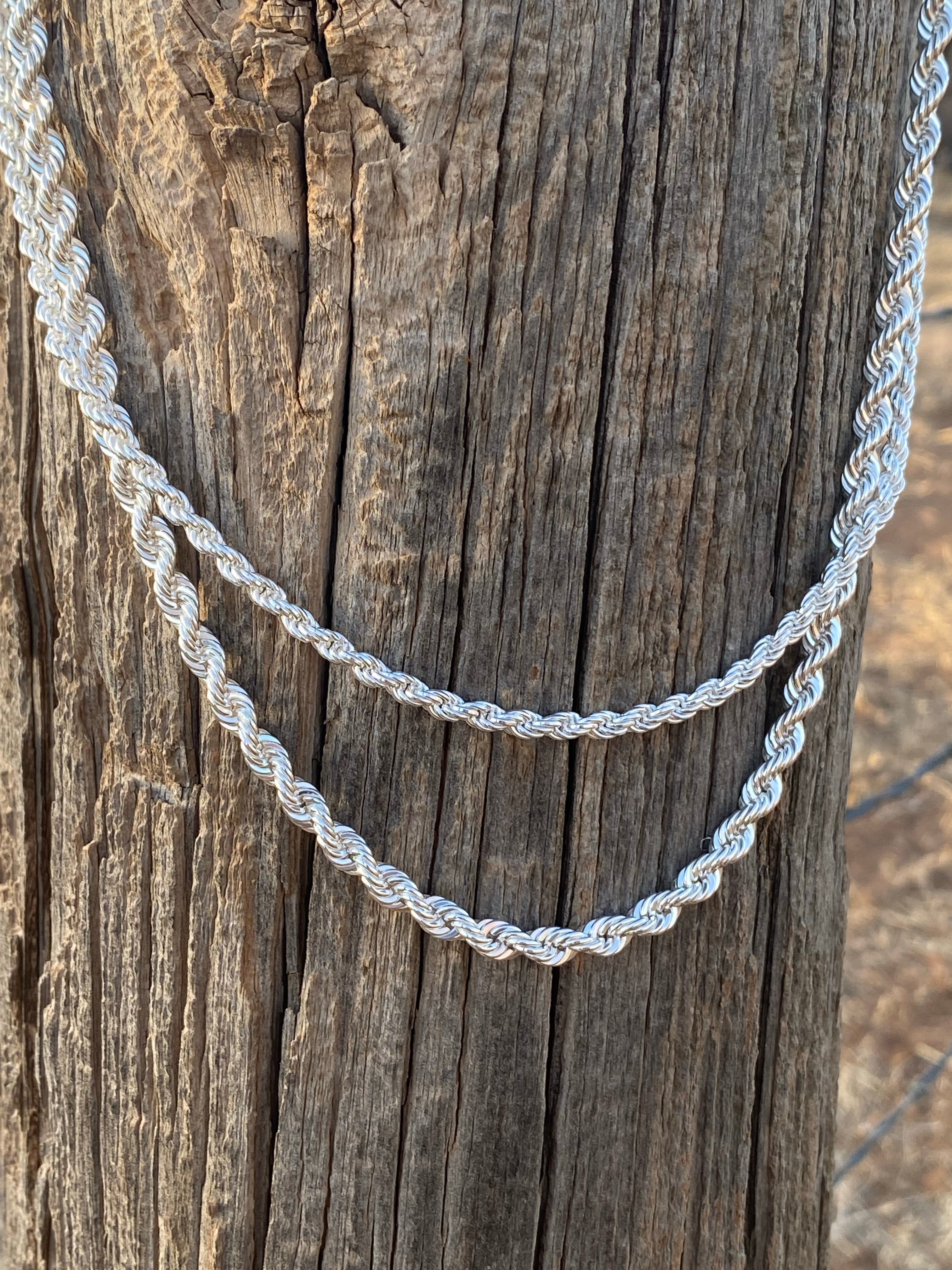 Silver Chain Not Rope Sterling Silver Rope Chain – Southern Silver Company