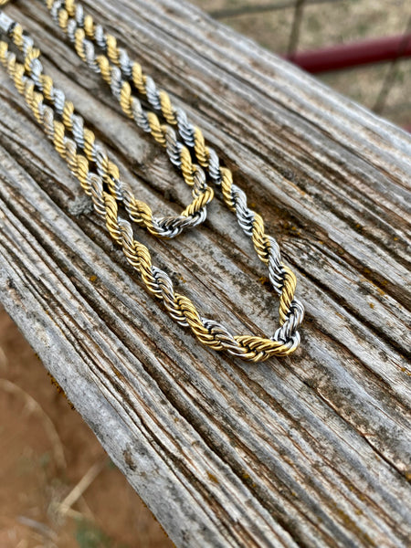 Gold Silver Rope Chain