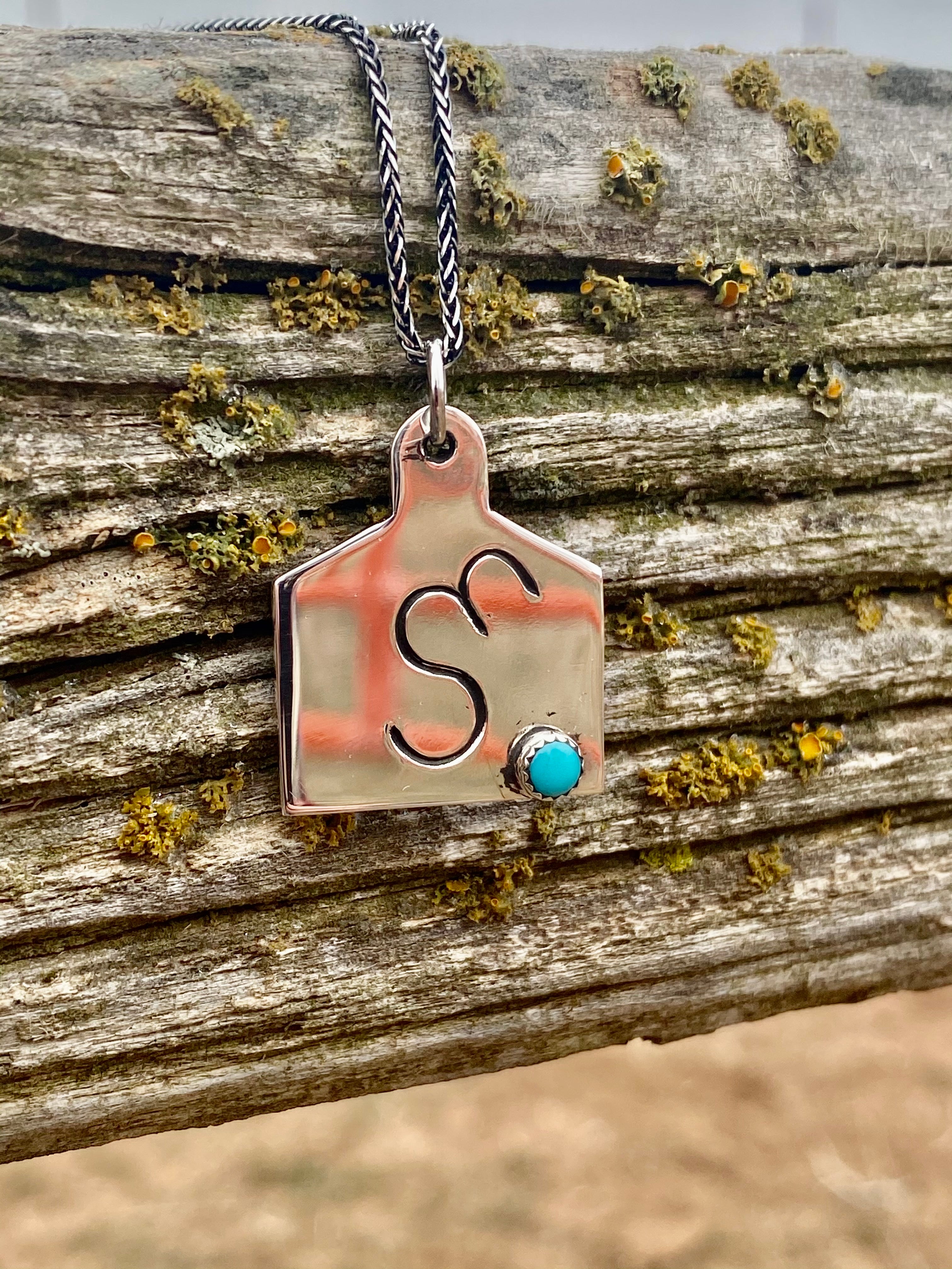 Personalised Cow Cattle Tag Necklace Initial Logo Pendant Necklace Cowgirl  Cowboy Jewelry Birthday Gift for Cow Lover - CALLIE
