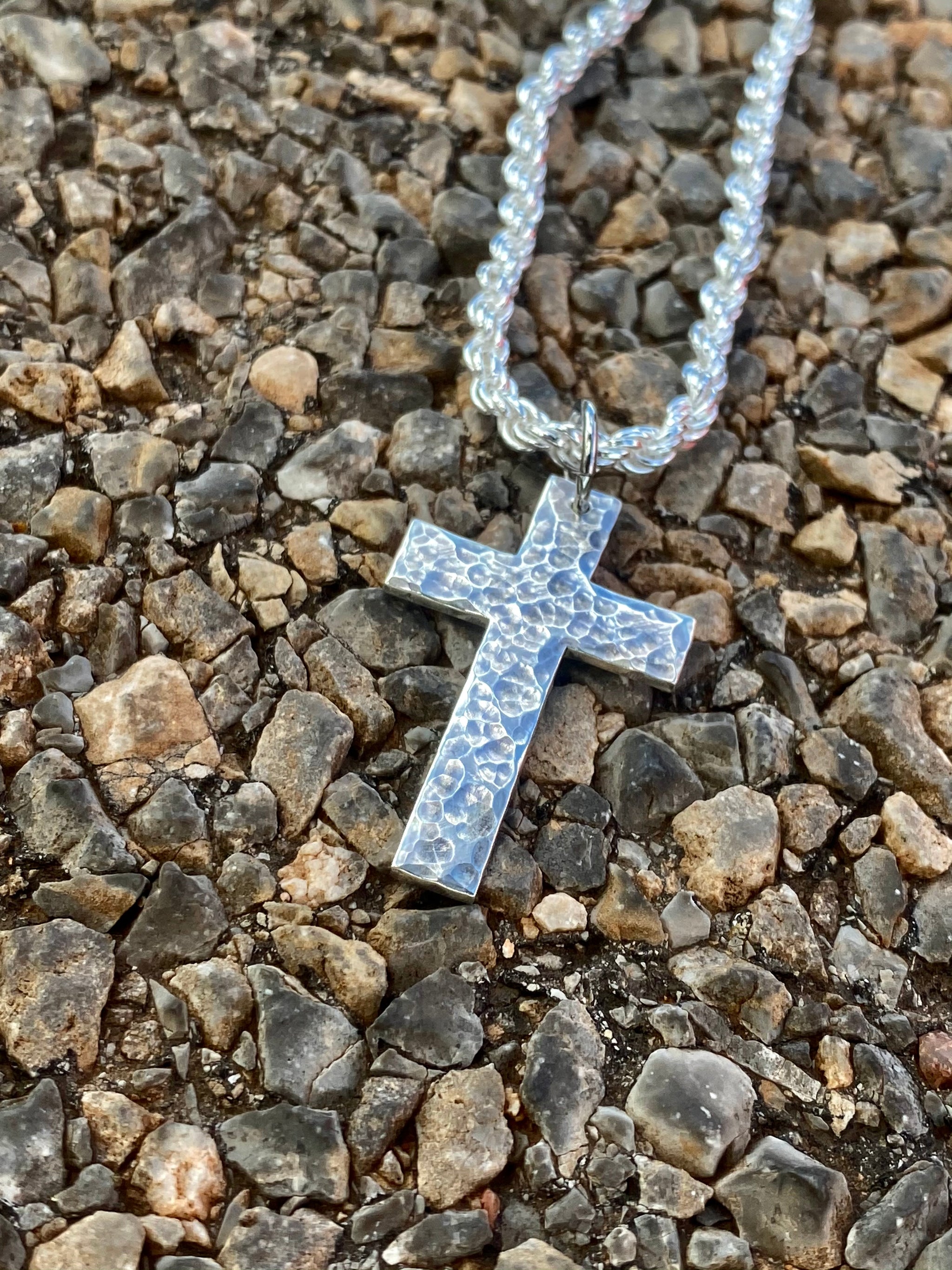 Hammered Silver Cross – Southern Silver Company